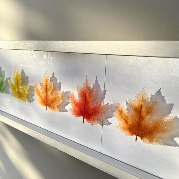 Pate de Verre Glass Maple Leaves