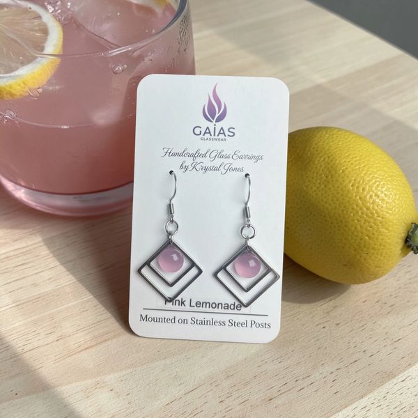 Handmade Glass Dangle Earrings