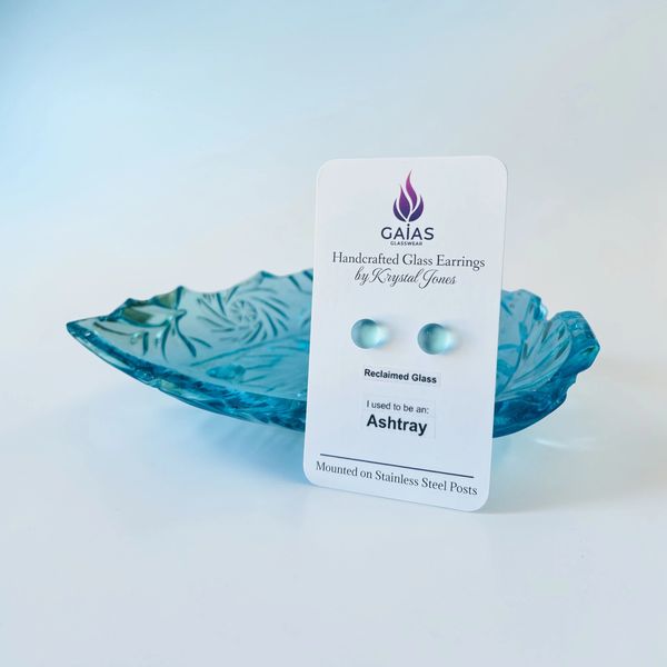 Reclaimed glass from a vintage ashtray