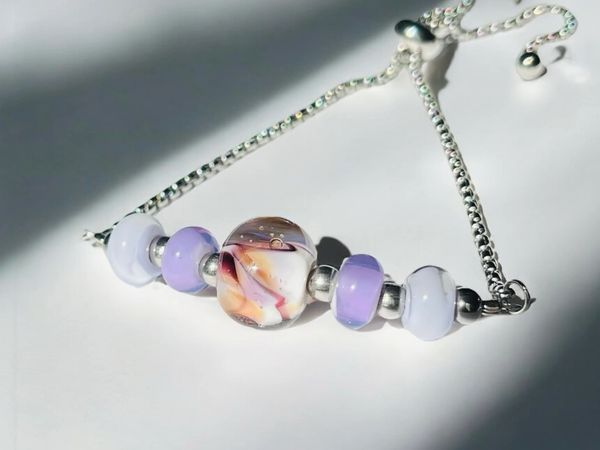 Colourful glass bead bracelet