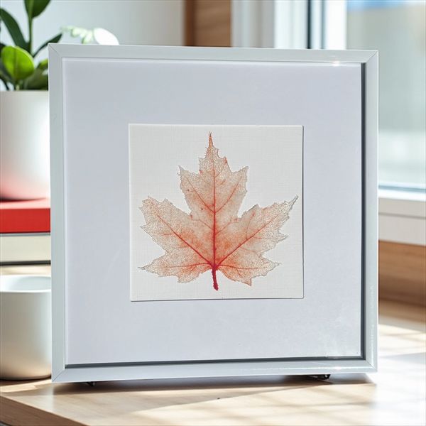 Red and Clear glass maple leaf
