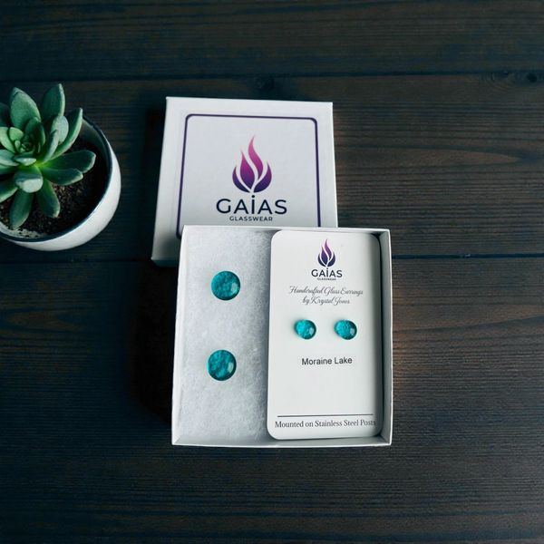 Handmade Glass Cufflinks and Earring Box Set