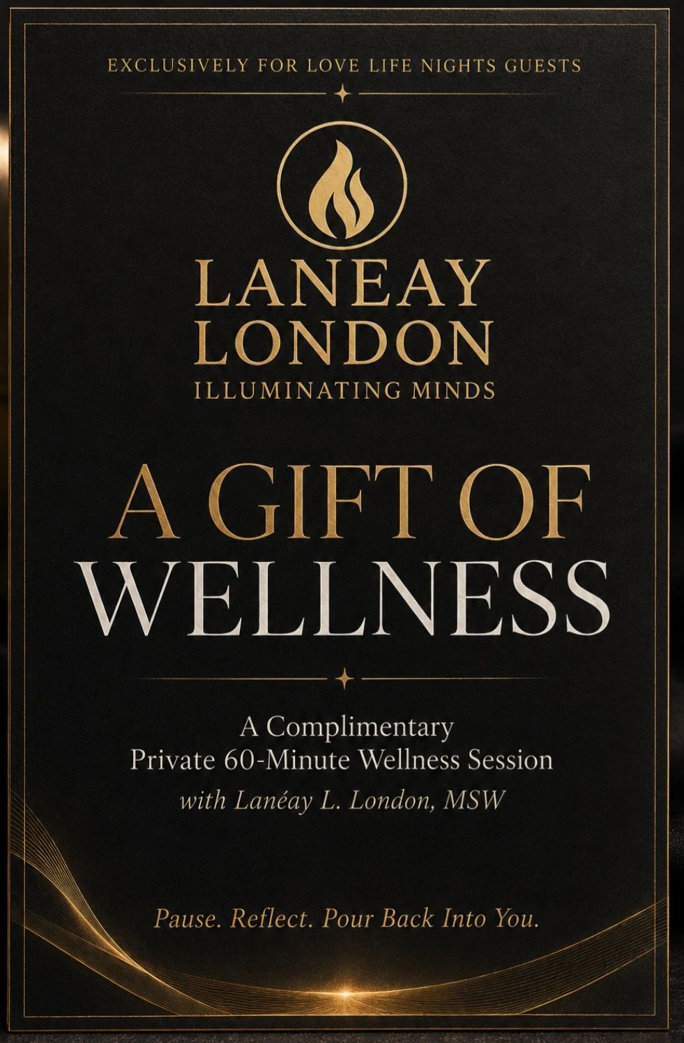 A wellness gift offer from Laneay London for Love Life Nights guests.