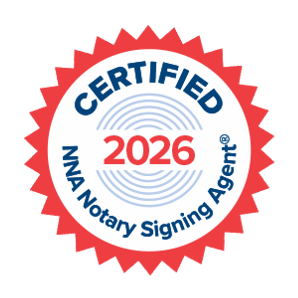 Certified 2026 NNA Notary Signing Agent badge