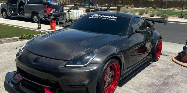 After image of a full carbon 350z after a one step paint correction and a 3 year ceramic coating.