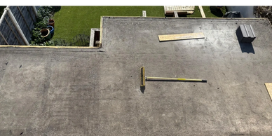 First stage of flat roof replacement