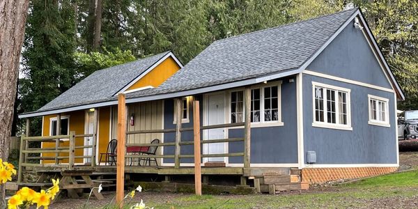 Cabins at Silver Lake Resort in the Pacific Northwest Washington.