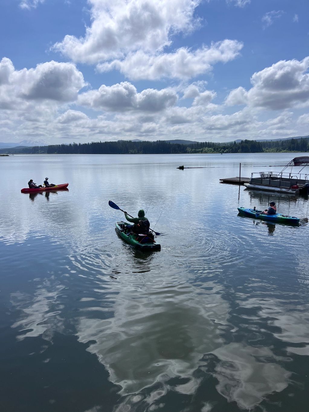 Kayakers on the water at Silver Lake Resort in Washington.