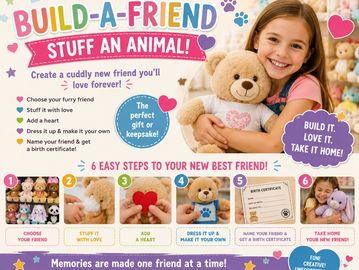 Build-A-Friend stuffed animal kit with 6 easy steps.
