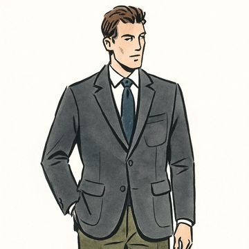 1950's style sketch  of a gentlemans sports jacket.