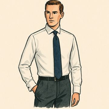 1950's style sketch  of a gentlemans shirt.