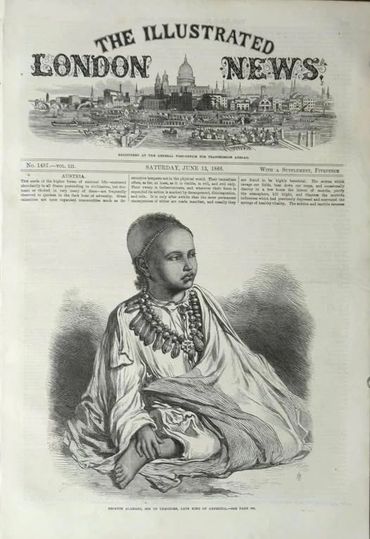 Illustrated London News cover featuring a detailed portrait of an African man in traditional attire.
