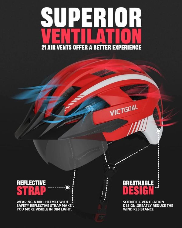 Victgoal Bicycle Helmet: Safety, Style, and Visibility Combined for Optimal Cycling Experience.