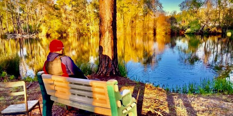 When meeting friends and then getting to know their personalities. Viewing over a pond in deep thoug