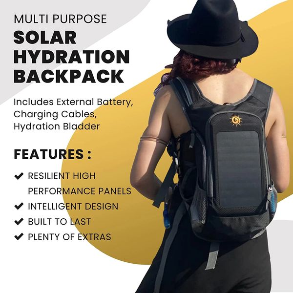 Fenti Solar Hydration Pack: Stay Hydrated and Powered Up on Your Adventures.