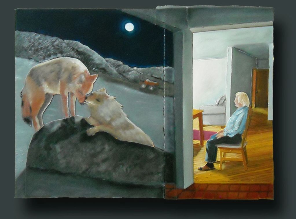 Oil painting of "Unseen Coyotes"