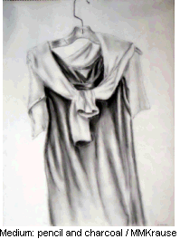 Hanging Dress - pencil and charcoal