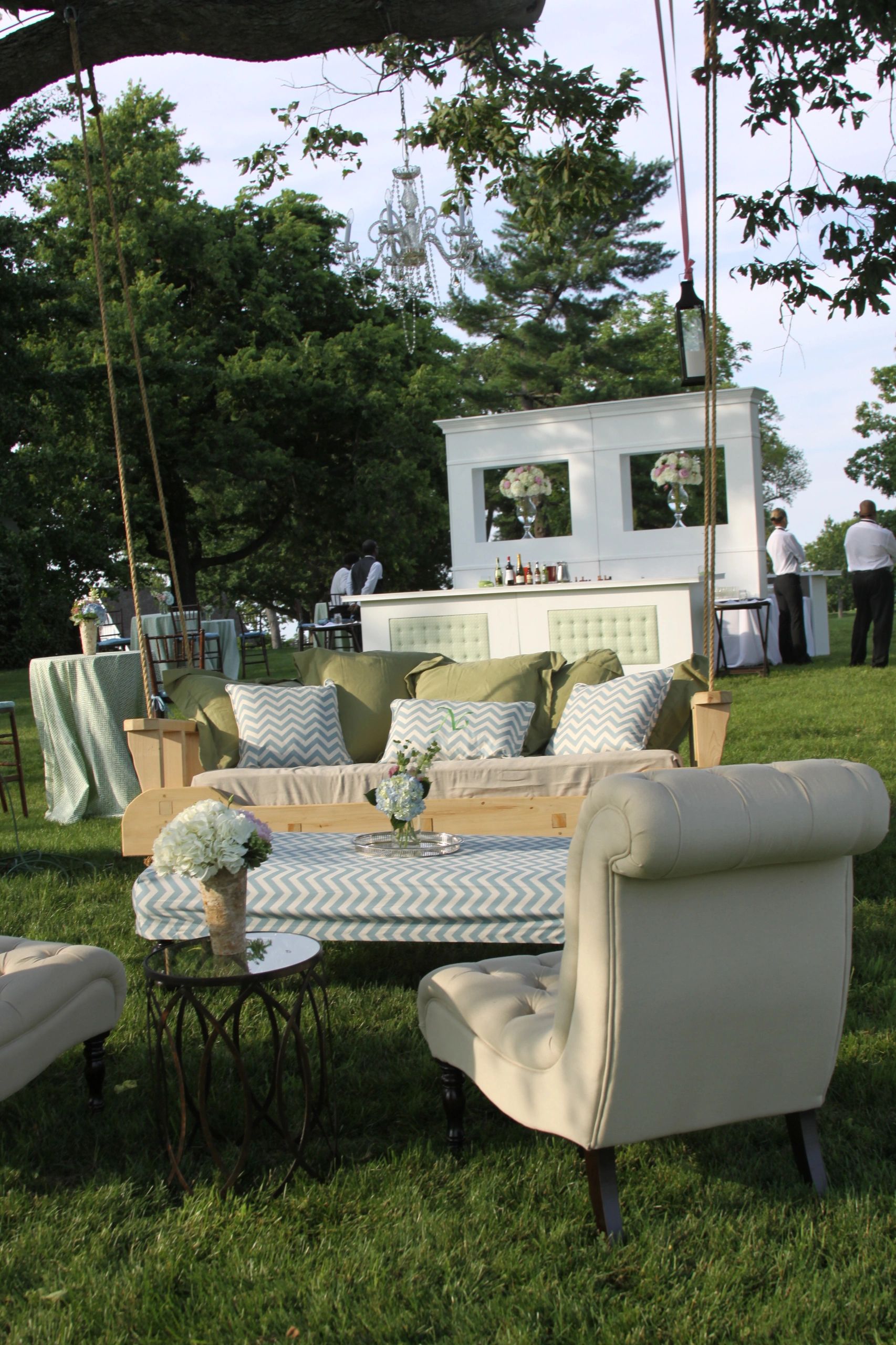 Hanging SwingBed at an outdoor event