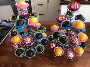 Assorted cake ball display