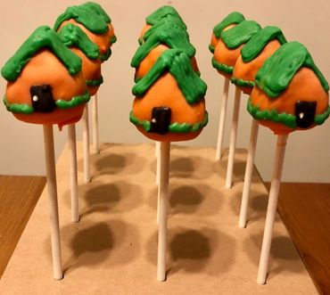 Orange House Carrot Cake Cake Pops