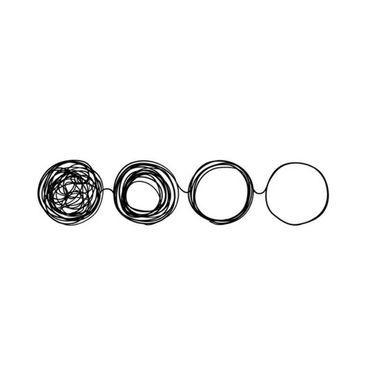 Four progressively clearer circles from left to right.
