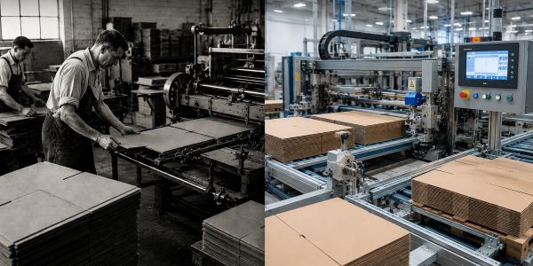 Evolución en la fabricación de cajas de cartón.