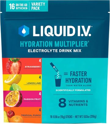 Liquid IV variety pack. Electrolyte Drink mix contains fruity flavors and helps support hydration