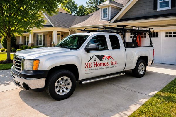 3E Homes, Inc. work truck ready for home renovation and remodeling projects.