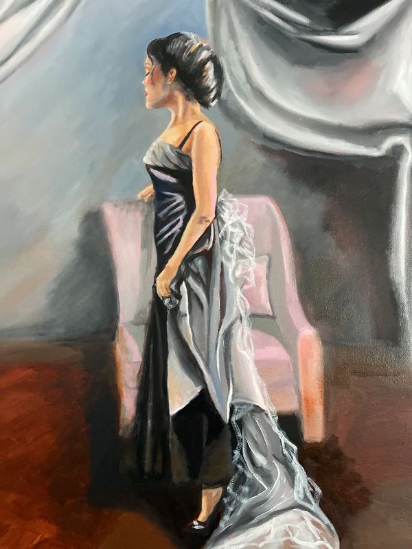 "As She Waits",18' x24", oil on canvas
            $1,728