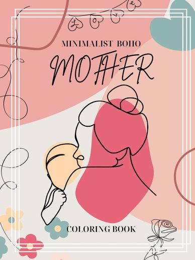 boho minimalist mother's day coloring book
