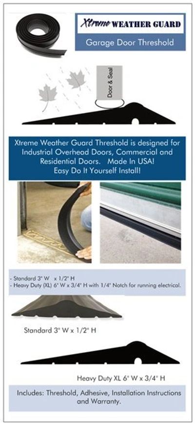 Xtreme Weather Guard Garage Door Threshold 10' Kit, Garage Door Thresholds