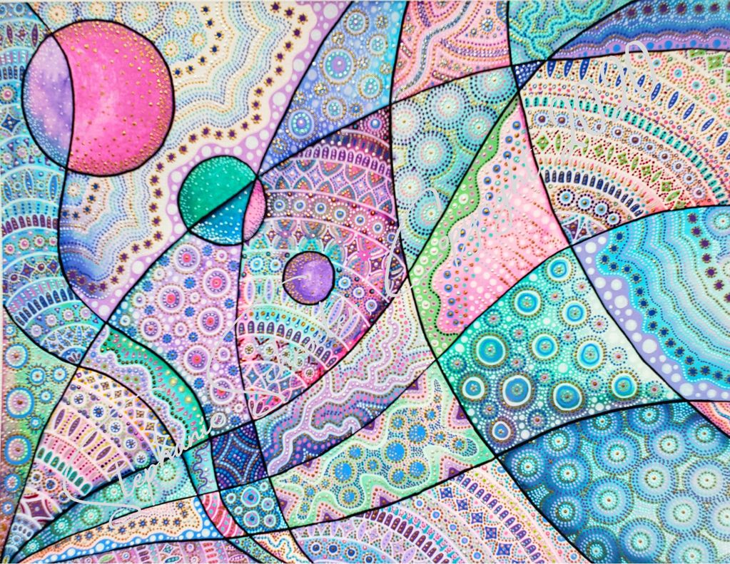 Original fine art by Stephanie Schroeter. Mixed Media; Acrylics on Watercolor, 9" x 12"