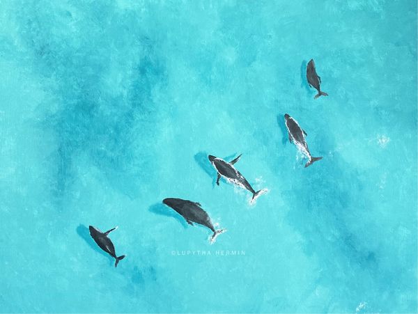 Whales painting