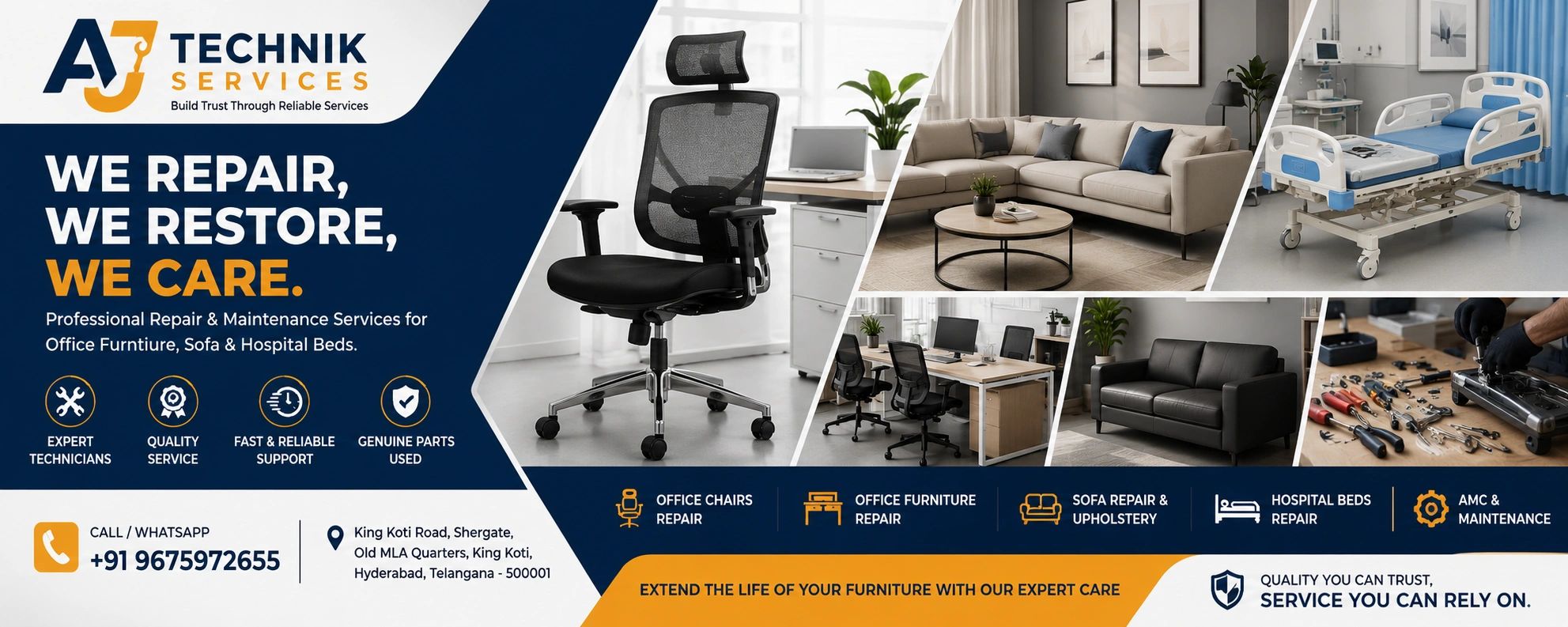 Office Chair, Hospital Bed, Patient Chair,masage  Chair & Sofa Repair & Supply. Call +91-9675072655.