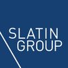 Slatin Group logo with white text on a blue background.