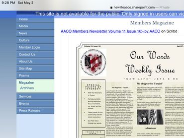 Screenshot of a website showing a members magazine page with an article and photo.