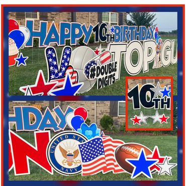 A Top Gun theme yard card greeting sign