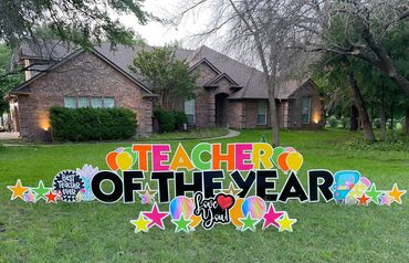 Teacher of the year yard card greeting