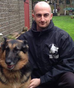 Dog Trainer with his German Shepherd