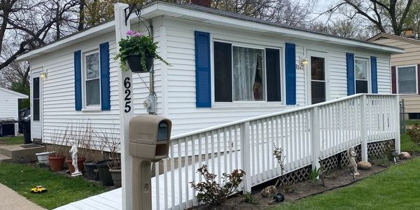 Reinforced, power washed, front porch.