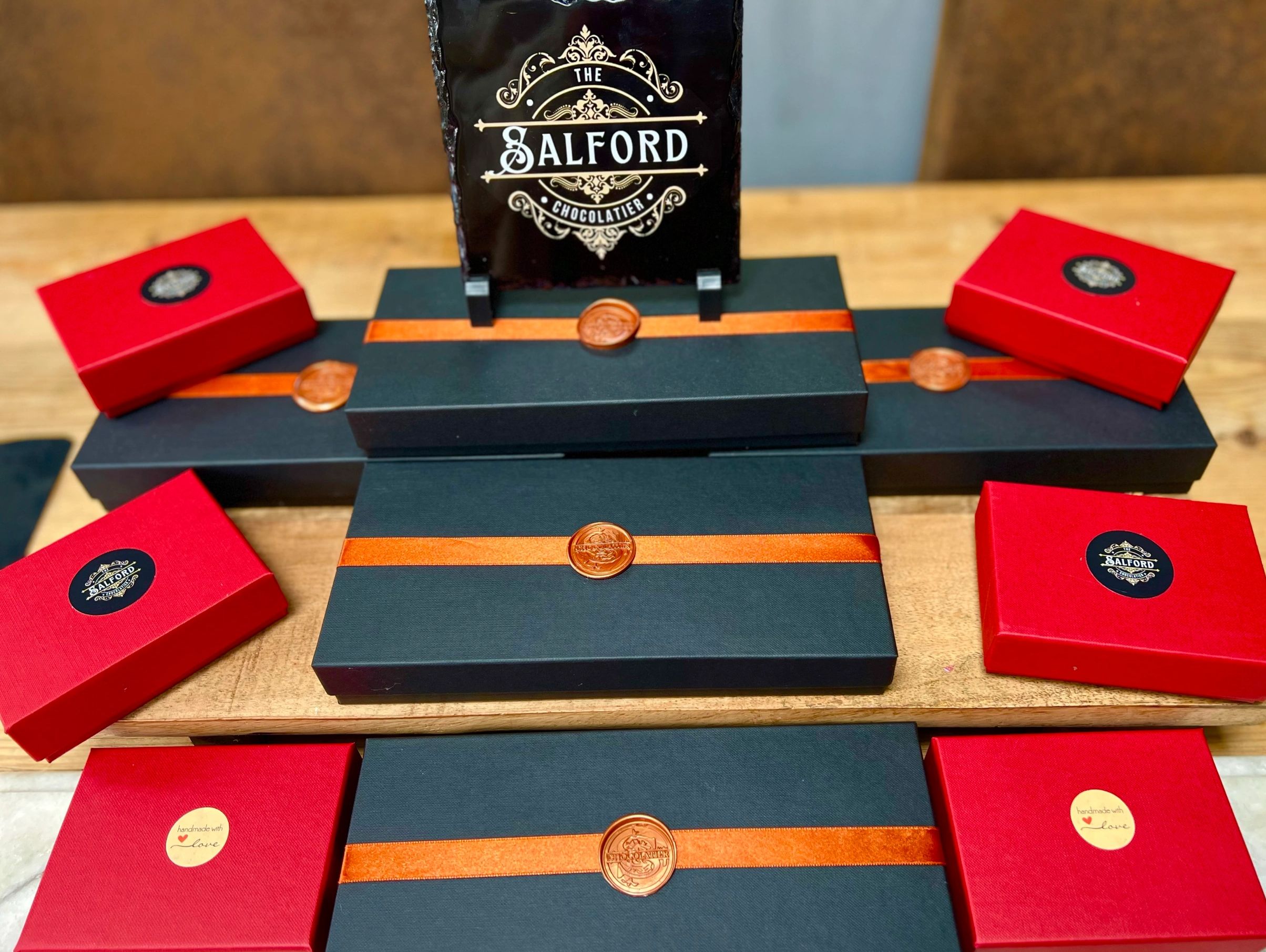 Boxes of chocolates black and red
