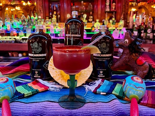 Mezcarindo  + strawberry syrup & Chamoy!
Spicy and delicious!
