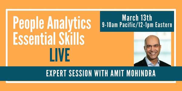 Announcement for People Analytics Essential Skills live session.