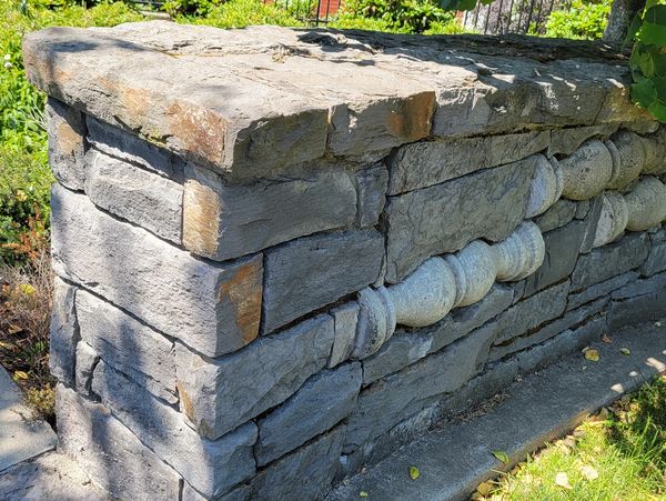 Basalt walls, natural basalt, basalt stone, decorative wall, park wall.
