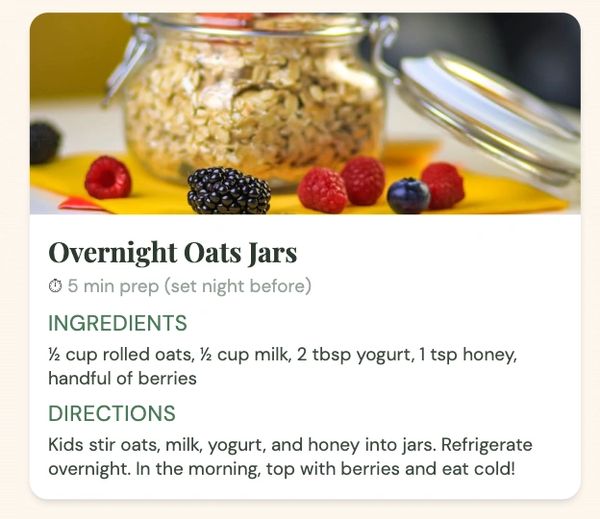 Jar of oats with fresh berries for overnight oats recipe.
