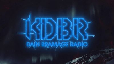 Glowing blue text reading 'KDBR Dain Bramage Radio'.