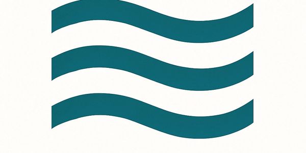 Three blue wavy lines on a white background.