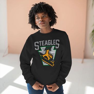 black woman wearing a steagles keystone sweatshirt by vania apparel