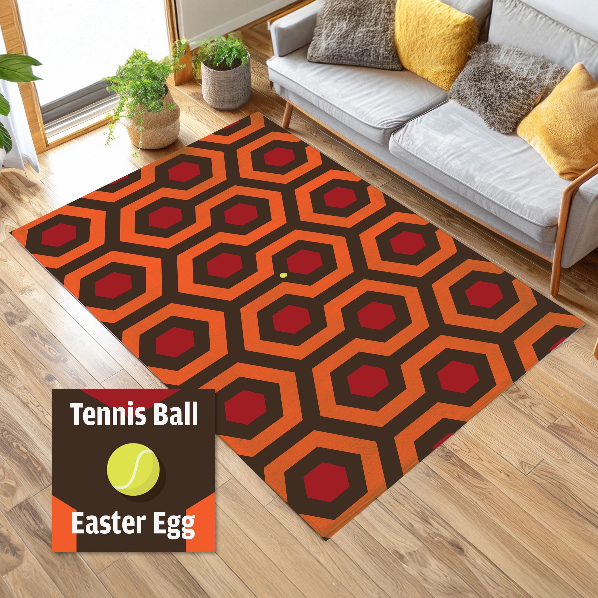 the shining overlook hotel rug by Gabor House design by Tom Gabor featuring a tennis ball easter egg