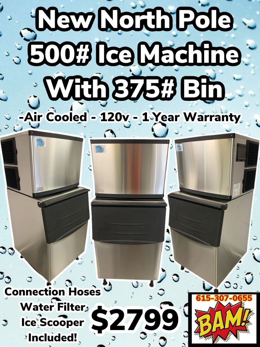 North Pole 500 Ice Maker With 375 Bin